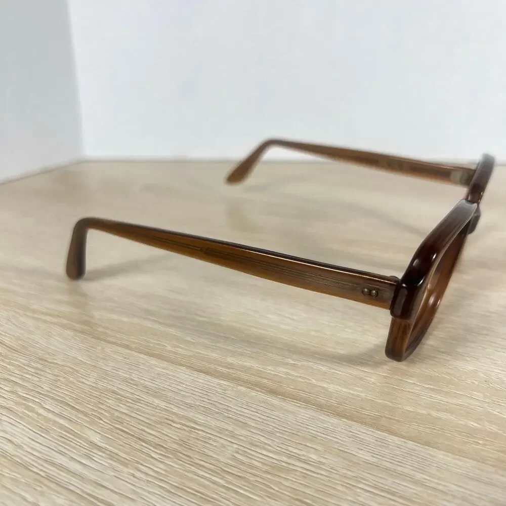 Vintage USS 4 1/2 - 5 3/4 USS 50-20 Eyeglasses Full Rim Frames ONLY Brown